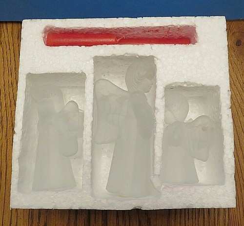 Boxed Set - 3 Christmas FROSTED MUSICAL ANGEL Candleholders-Enesco - Picture 8 of 9