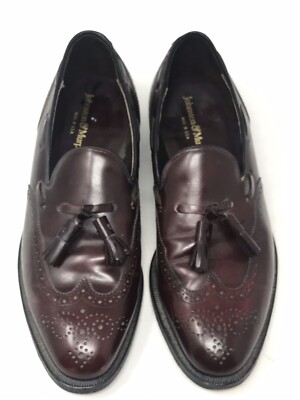 Johnston Murphy Burgundy Wingtip Slip On Oxfords Made In USA  display picture 2