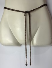 Vintage Hippie/BOHO Seed Bead Belt or Necklace - Braided - Brown w/Tassels 