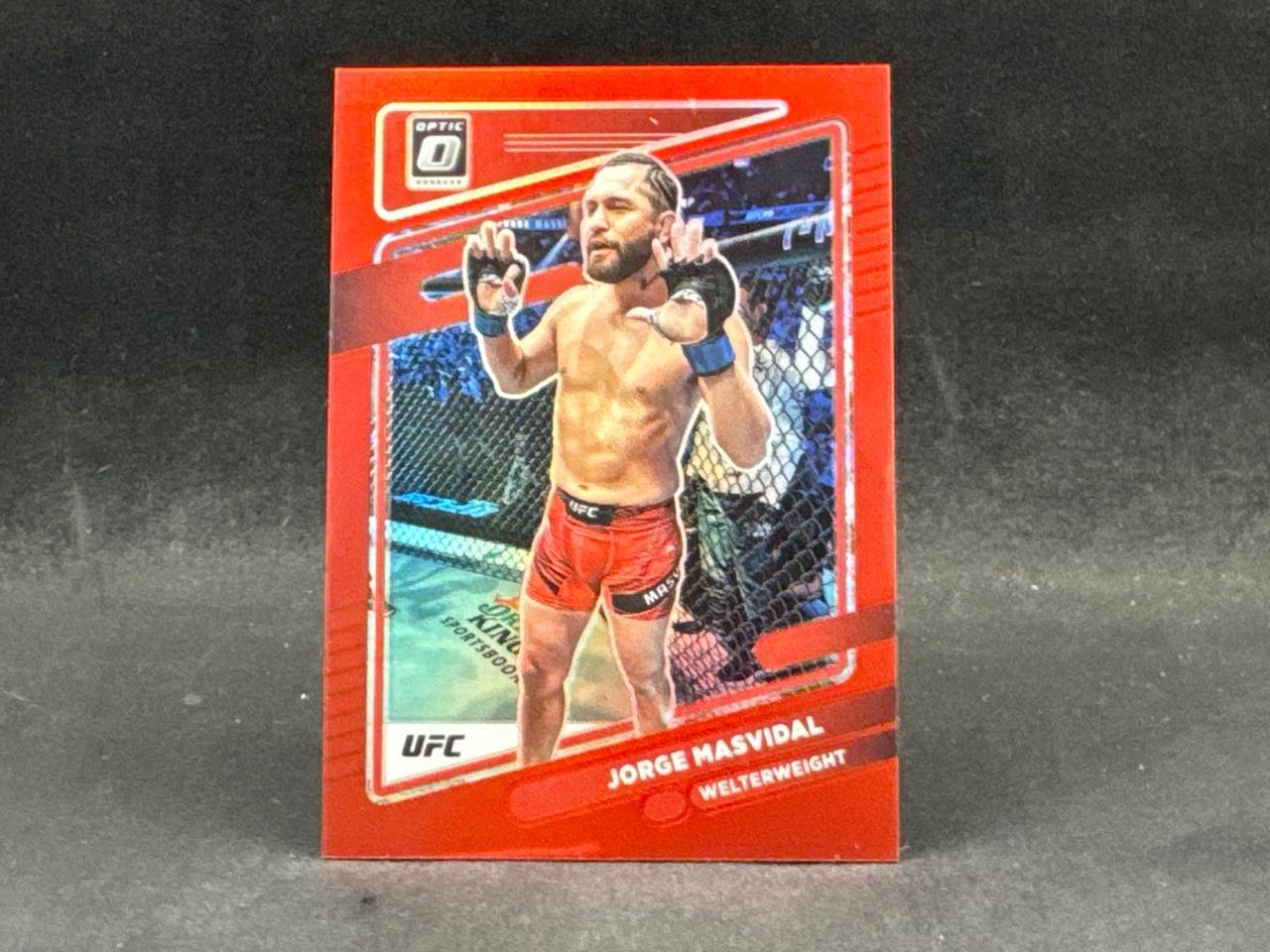 2022 PANINI DONRUSS OPTIC UFC JORGE MASVIDAL #79 RED PRIZMS PARALLEL 48/199