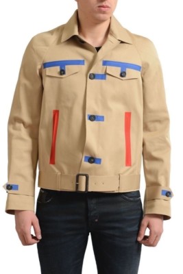 Dsquared2 Men's Stone Beige Button Down Jacket US S IT 48