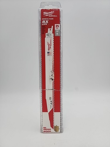 Milwaukee 48-00-8027 12" x 5/8TPI Super Sawzall AX Blade 25-Pack
