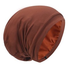 Silky Satin Bonnet Sleep Cap Hair Wrap Cover Slouchy Beanie for Men Women