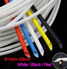 1 25mm Silicone Fiberglass Sleeving Cable Wire HIGH TEMP Insulation Tube Sheath