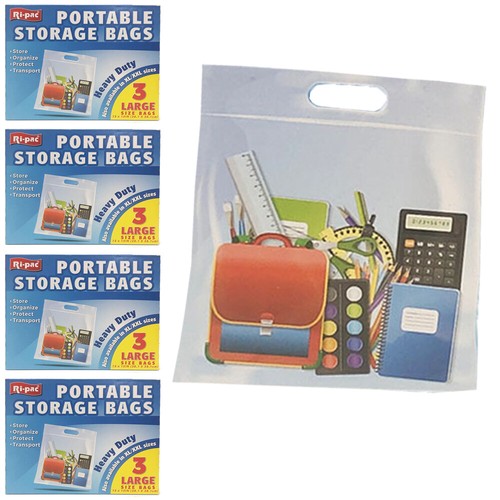 12 Portable Storage Bags Organizer Clear Travel 15" X 15"