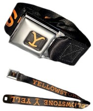 Yellowstone Black And Orange Official Licensed Buckle-down Seatbelt Style Belt Yellowstone Black And Orange Official Licensed Buckle-down Seatbelt Style Belt