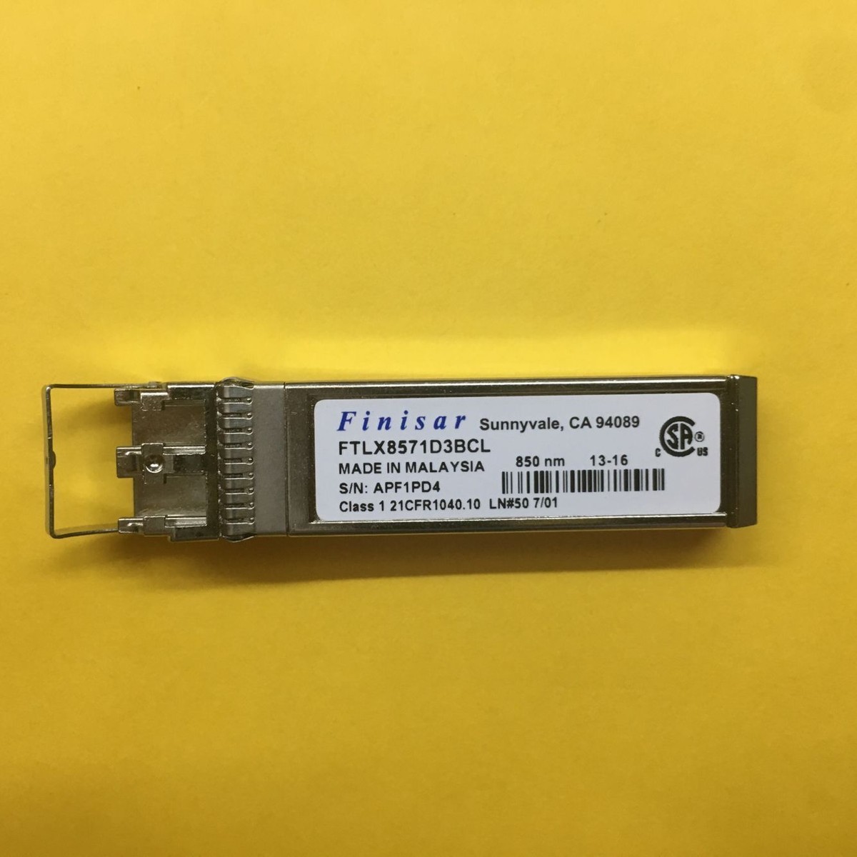 2 FTLX8571D3BCL Finisar 10Gb 850nm SFP 10G-E-SR/SW Transceiver Module'S - Foto 4