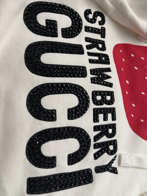 Gucci Strawberry Gucci Oversized Cotton Sweatshirt Hoodie Size: M