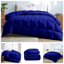 Gorgeous 1000 TC Down Alternative Comforter OR Set Royal Blue Strip Select Item