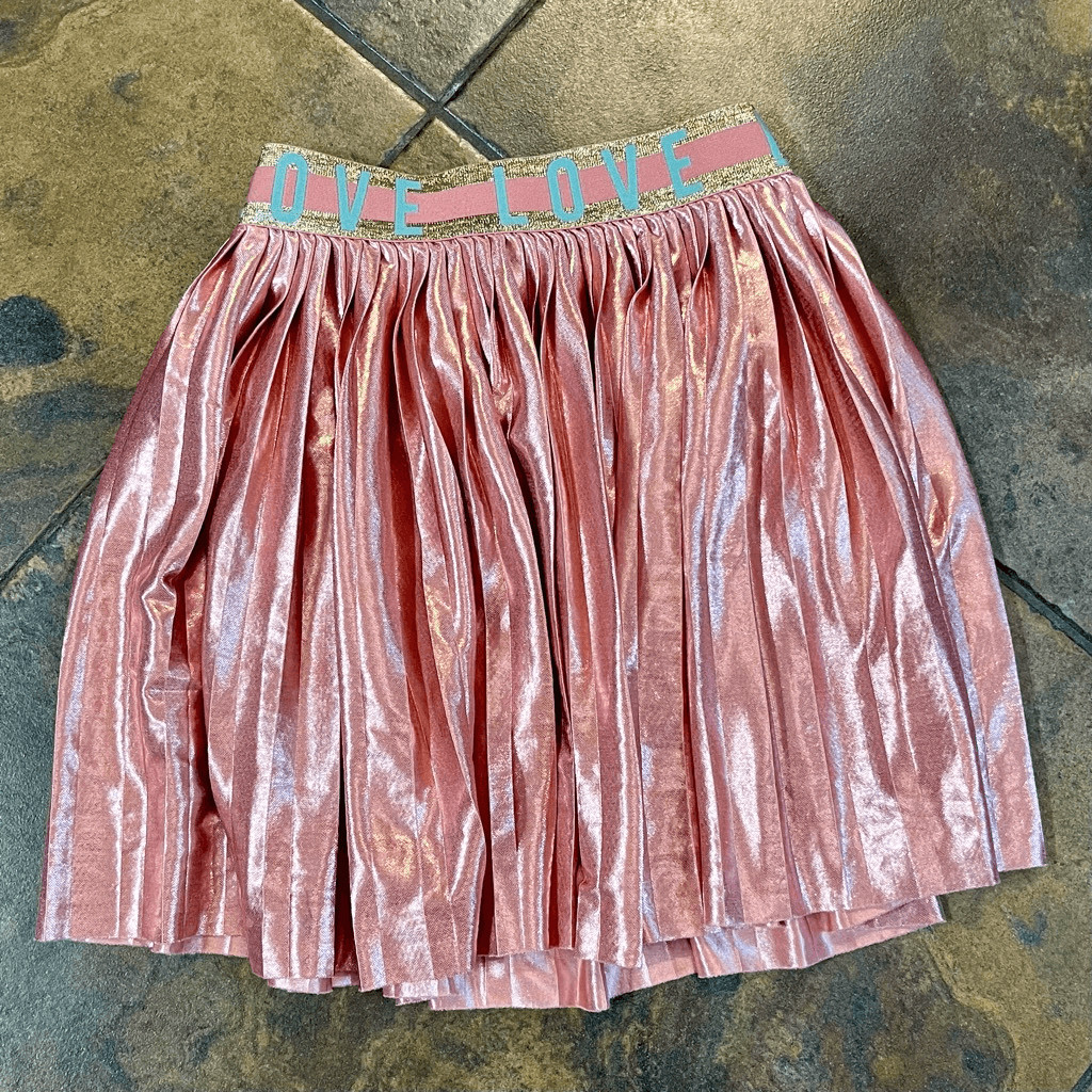 Girls Skirt Bundle 365 Kids Pink Shimmery Skirt, Under Armour Black Skort 6, 6X image 2
