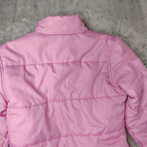 Harley Davidson Jacket Kids Girls Medium Pink Puffer Winter Coat Full Zip - Picture 15 of 15