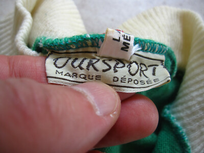 Maillot Cycliste Vintage Oursport - Vert Acrylique Années 70 - Taille XS