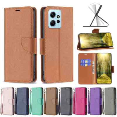 For Xiaom Mi 12 13 Redmi Note 12 Pro Flip Litchi Leather Card Wallet Cover Case