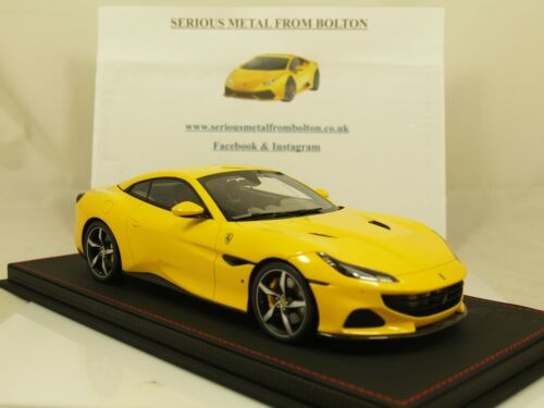 BBR 18197G FERRARI PORTOFINO M SPIDER TETTO CHIUSO GIALLO MODENA SCALA 1:18 - Foto 5 di 12