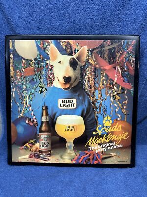 AWESOME SPUDS MACKENZIE BUDWEISER BEER LIGHT UP SIGN BUD LIGHT | eBay