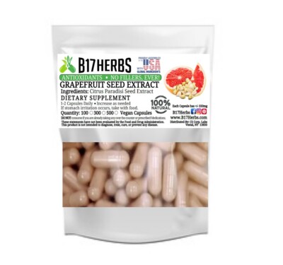 Grapefruit Seed Extract | Capsules | GSE | Grape Fruit Citrus - 100 Veggie Caps