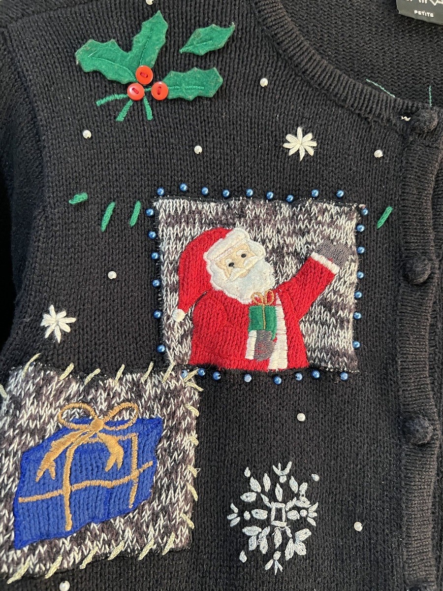 Pull De Noël 'Ugly Sweater' - Marque Erika - Taille S - Thème Ours Et Flocons