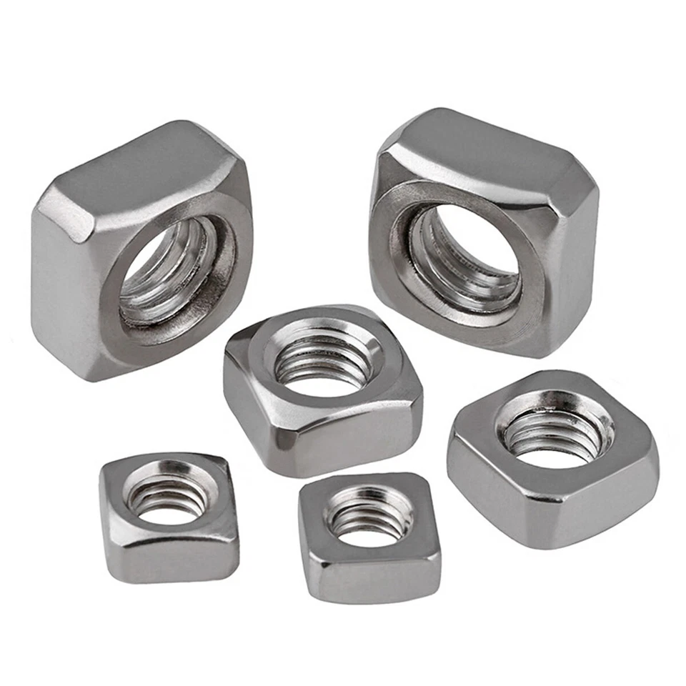 Vierkantmuttern M3 M4 M5 M6 M8 M10 316 Edelstahl A4 4-Kant-Mutter Gleitmutter - Bild 3 von 4