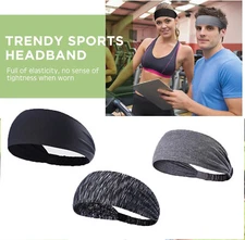 3PCS Sports Headband Anti-Sweat Band Running Yoga Stretch Head Bands Men Women