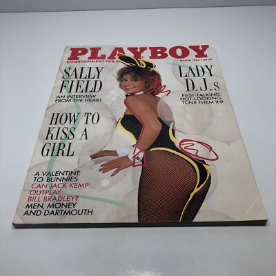 【希少】PLAYBOY プレイボーイ シルクスクリーン PLAYBOY MAGAZINE March 1986 Sally Field Chris Isaak, David Byrne