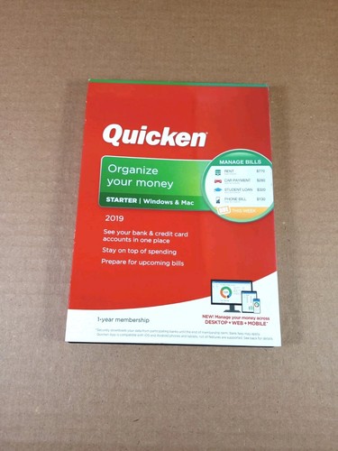 Quicken 2019 Starter Edition For Windows Vista SP2, Windows 10, 7, 8, 8.1 New!