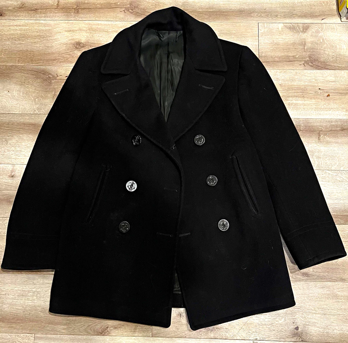 Vintage Navy Pea Coat In Vintage Outerwear Coats & Jackets For Men
