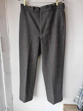 vintage L L bean Flannel Pants Wool Made In USA Charchol Grey Plaid 36