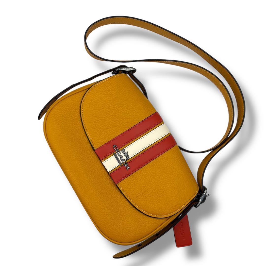 Coach Macy Saddle Shoulder Bag in Stripe Print CB925 PC2GB0