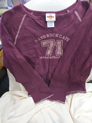 Hard Rock Cafe Niagarafälle Fußball Trikot Erwachsene Medium burgund Schlitz am Ausschnitt - Bild 7 von 8
