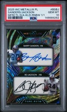 Barry Sanders Bo Jackson 1/1 Dual-Autograph SSP CASE HIT 2025 WILDCARD METALLIX