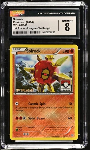 *POP 5* CGC 8 Solrock XY 1st Place League Challenge 64/146 Pokemon 2014 NM-MINT