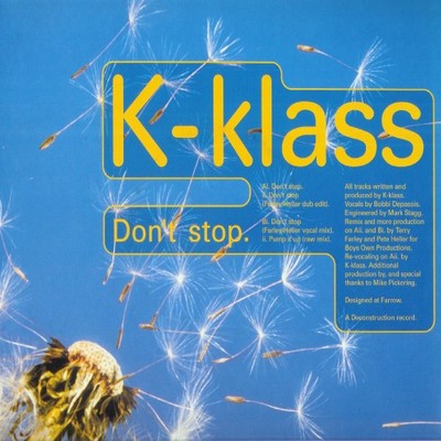 K-Klass - Don't Stop 12'' Vinyl Electronic House,Breakbeat,Hardcore 189988
