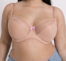 Curvy Kate Moody Bloom Latte Balcony Bra Unlined Size UK 38K US 38O NWT