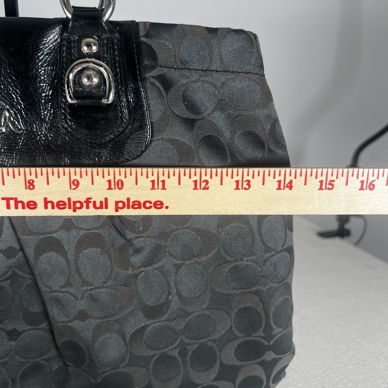 Coach Ashley Signature Sateen Carryall Tote Purse Y2K Black F15510  Authentic” thumbnail 12