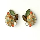 Vintage Juliana Easter Egg Earrings for Tara Clip-ons 1960s Costume Jewelry