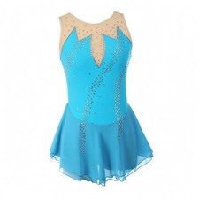 Figure Skating Dress Translucent Mesh Performance Wear Flared Skirt for Dancers