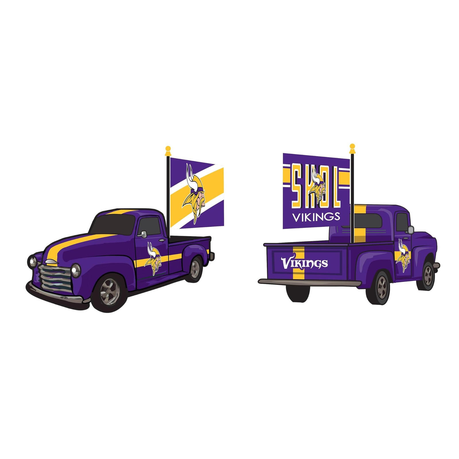 Minnesota Vikings 9 Inch Metal Rally Truck Statue, Outdoor Garden or Indoor...