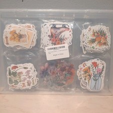 300pcs Flower/Plant/Leaf Sticker Pack For Journal Scrapbook Some Transparent
