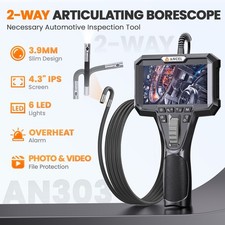 ANCEL 1080P 2-Way 210° Articulating Borescope 3.9mm Industrial Endoscope Camera