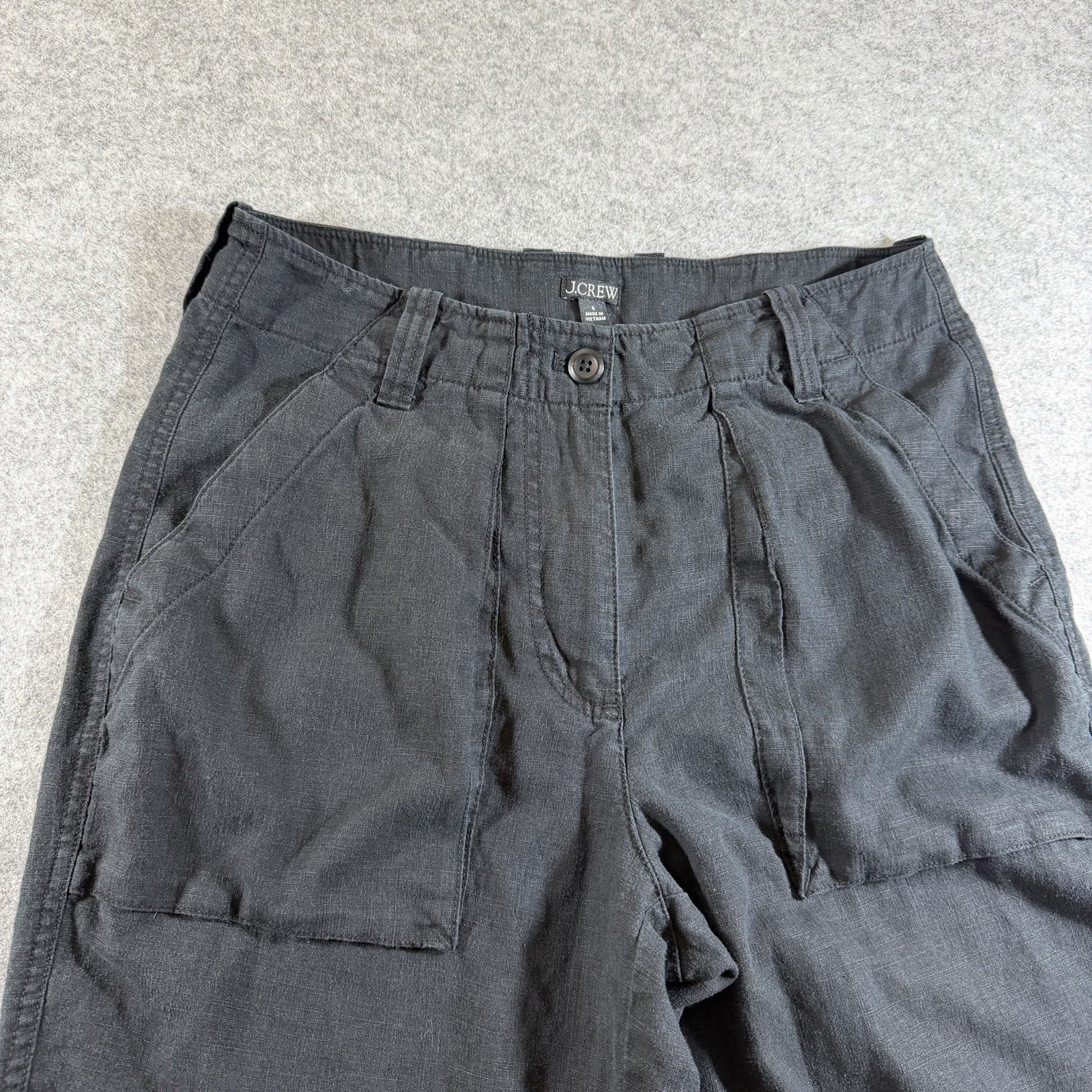 J Crew Linen Blend Pants Womens 6 Black Loose Lounge Beach Coastal Breathable thumbnail 12