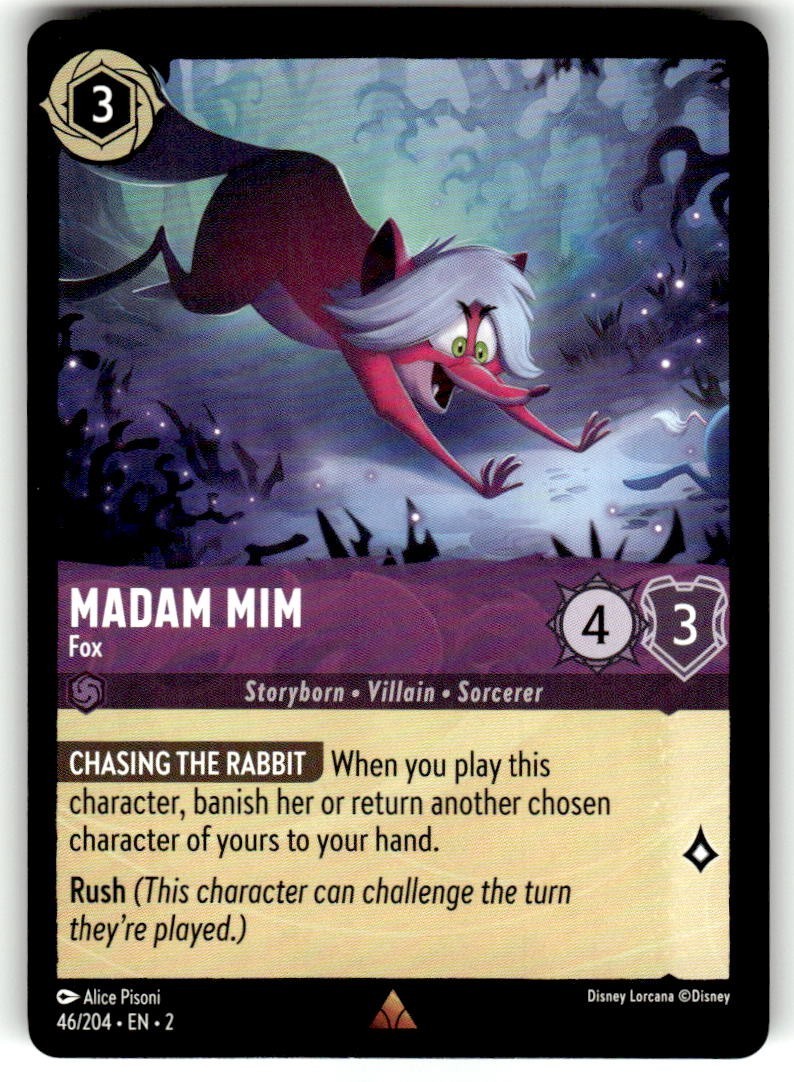 x1 Madam Mim - Fox - 46/204 - Rare Lorcana DLC02 Rise of the Floodborn M/NM