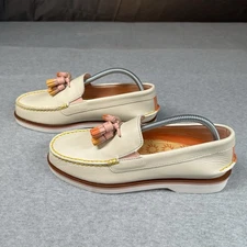 Sperry Men’s Cream Tassel Loafers Mens 8 Leather Preppy Classic Top-Sider