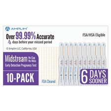 Midstream Pregnancy Test Stick, Extra Sensitive 10 MIU/mL, 10 Pack