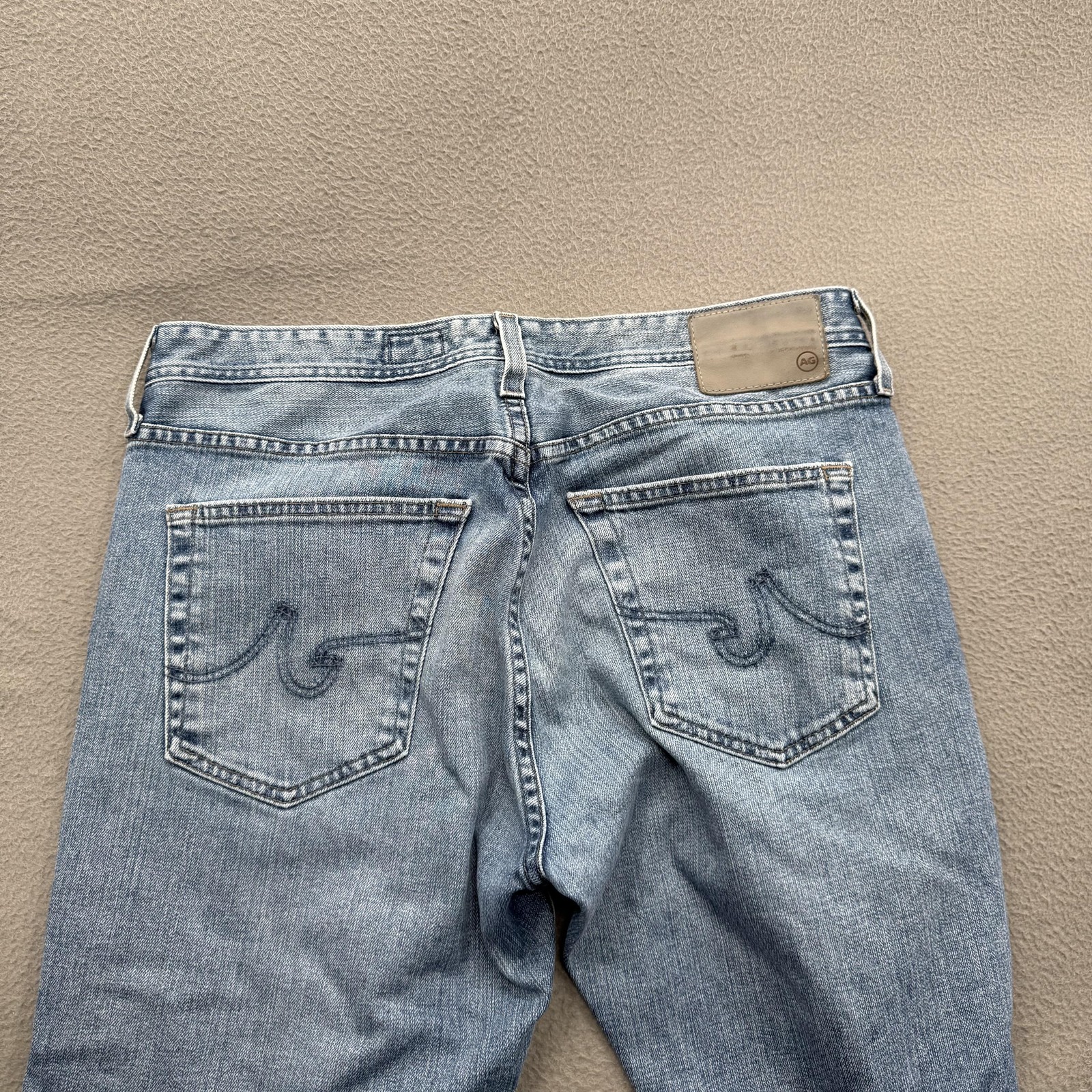 AG Adriano Goldschmied Everett Jeans Mens 33x32 Light Wash Blue Slim Straight thumbnail 10