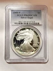 1990-S American Silver Eagle PCGS PR69DCAM Proof ASE 1oz Silver $1: AE21