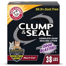 Multi-Cat Clumping Clay Cat Litter for Complete Odor Control and Sealing, 38 lb