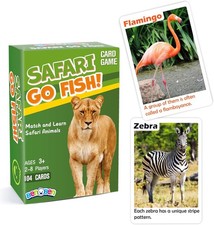 Go Fish Flash Cards Game Safari Animal Educat...