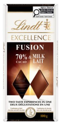 (12 pack) Lindt EXCELLENCE Fusion 70% Dark & White Chocolate bar exp 11/31/2026
