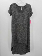 J.O & Co Grey Size Large Maxi Short Sleeve Dress