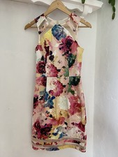 Warehouse Vibrant Floral Shift Dress Uk 8 